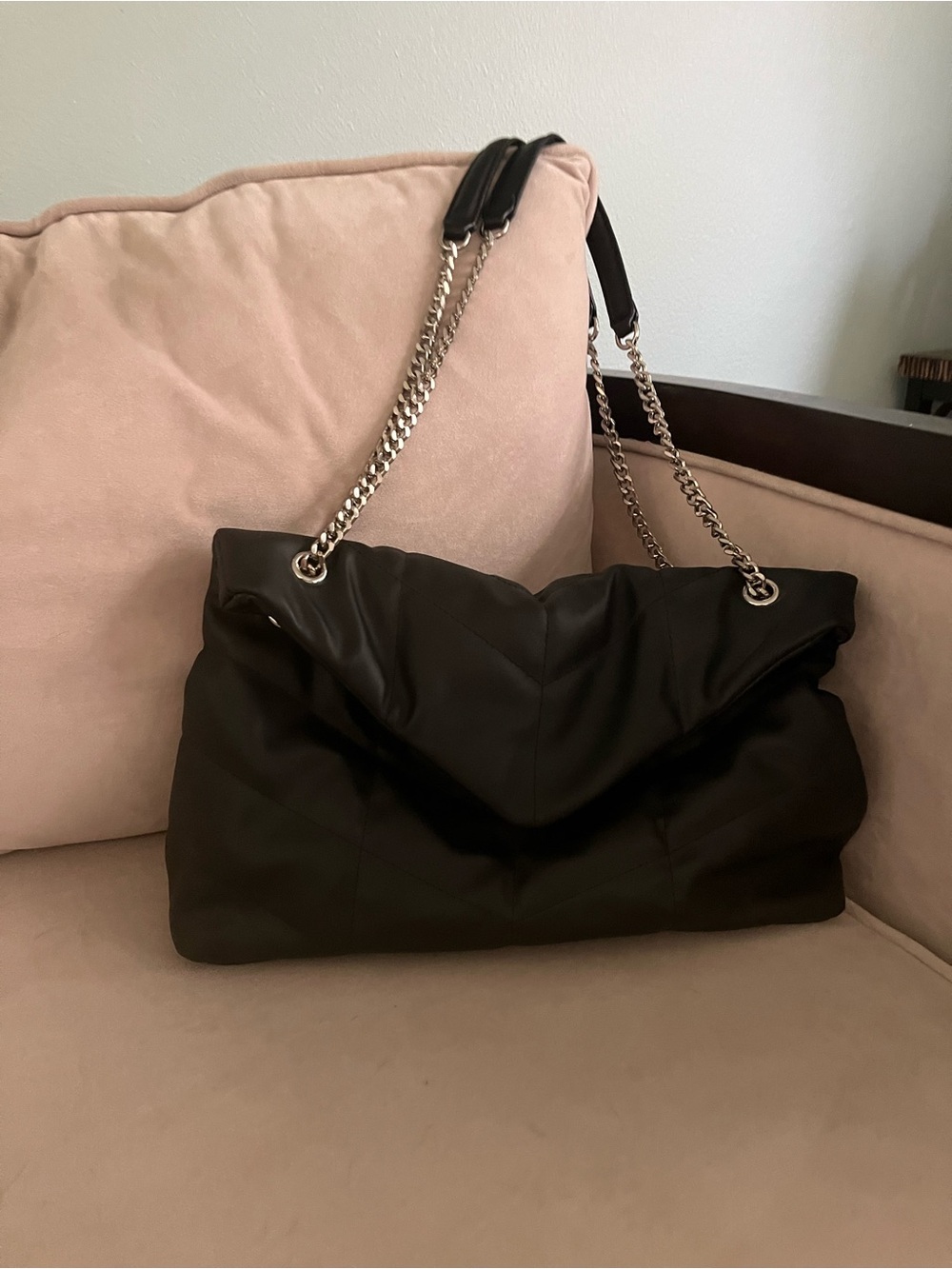 Vegan Quilted Leather flap bag. Pre-Owned Condition-Very Good